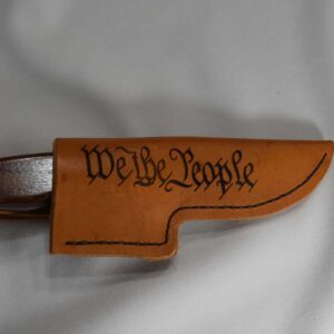 Stainless Steel 3.5” Blade ~ Walnut handle ~ Sheath “We The People”
