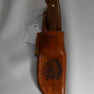 Stainless Steel 3.5” Blade ~ Walnut Handle ~ Sheath-Indian Chief