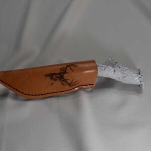 Stainless Steel 3.75” ~ White Tail Deer Handle ~ Sheath White Tail